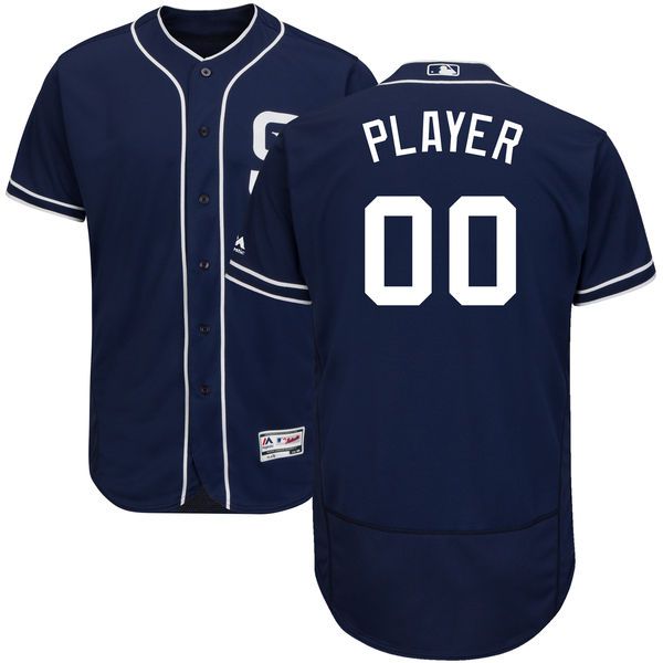 Men San Diego Padres Majestic Navy Blue Alternate Flex Base Authentic Collection Custom MLB Jersey->customized mlb jersey->Custom Jersey